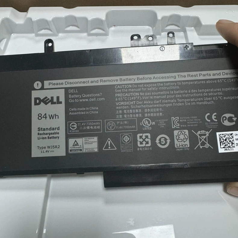 Genuine 84Wh WJ5R2 Battery For Dell Latitude E5570 Precision 3510 Series 4F5YV