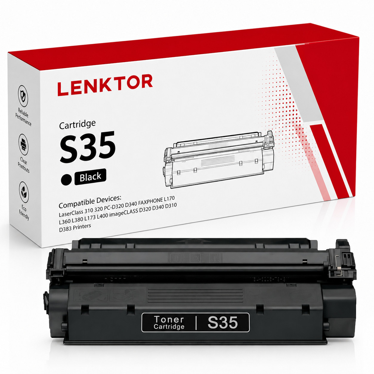 S35 1PK BK Laser Toner Cartridge Fits FAX L400 LaserCLASS 310 510 D320 D340 L170