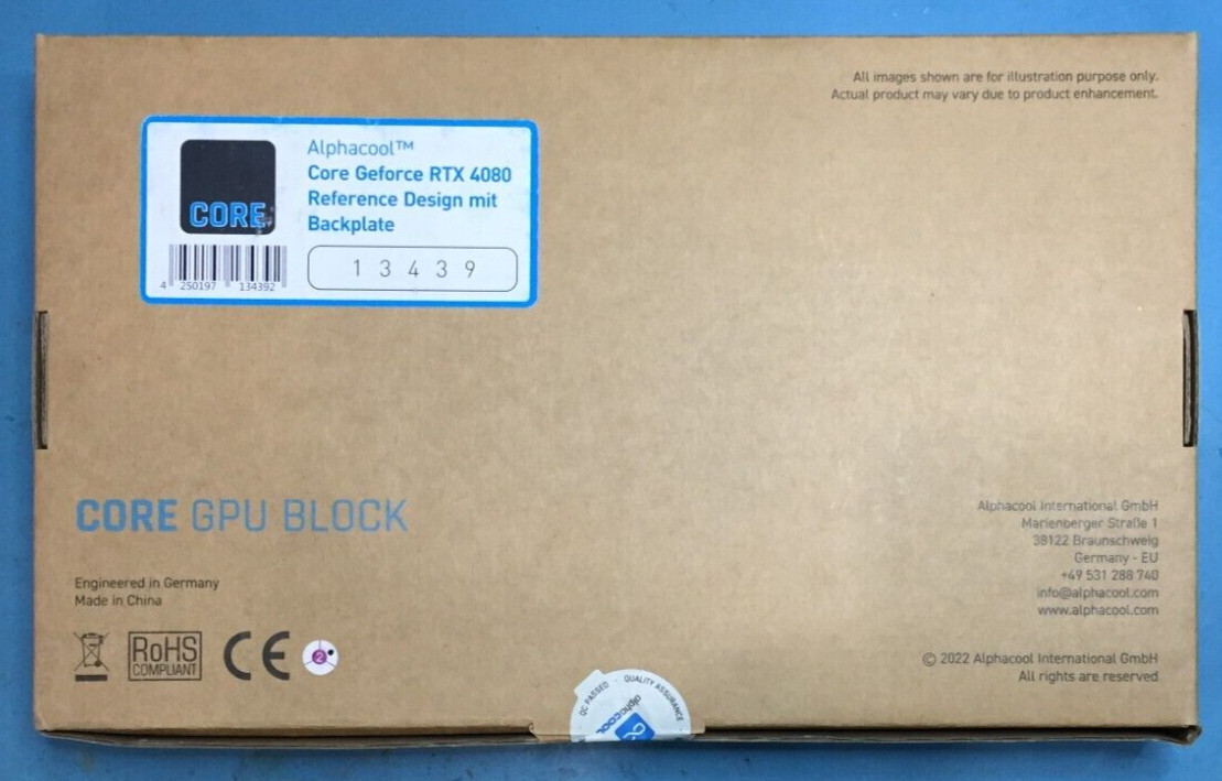 Alphacool Core RTX 4080 Reference GPU Water Block w/ Backplate