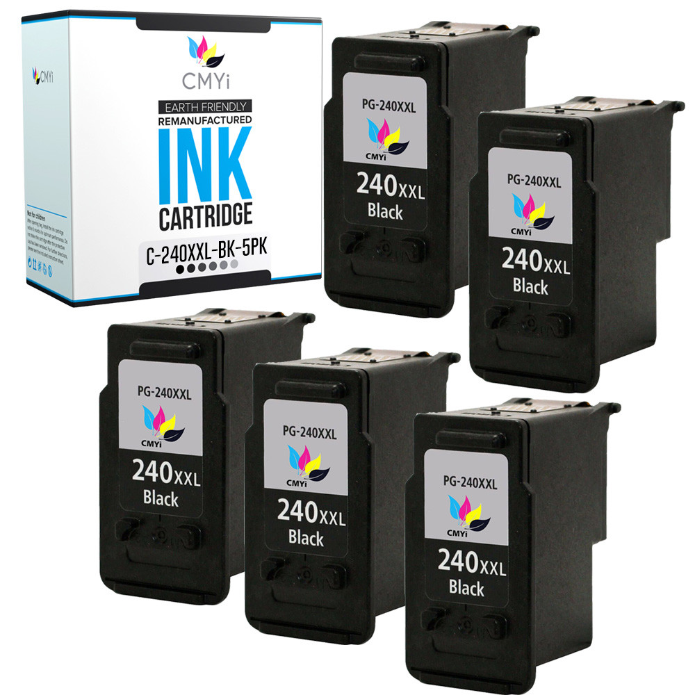5PK Replacement PG-240XXL Black Ink Cartridge for Canon PIXMA MG4220 MX372 MX392