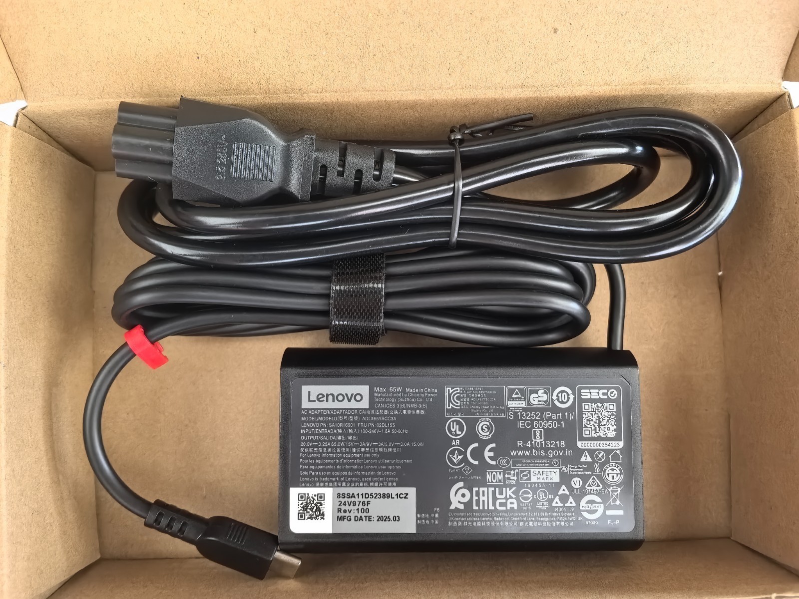 OEM Genuine 65W USB-C Type-C AC Adapter Charger For Lenovo ThinkPad X1 T470 T480