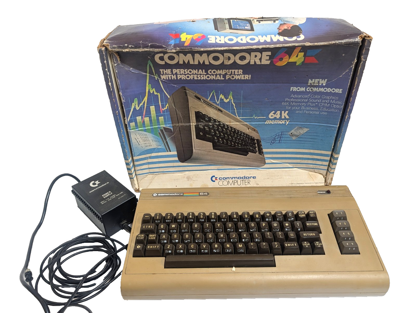 Commodore 64 Console Vintage working Home Computer w/ Original Box