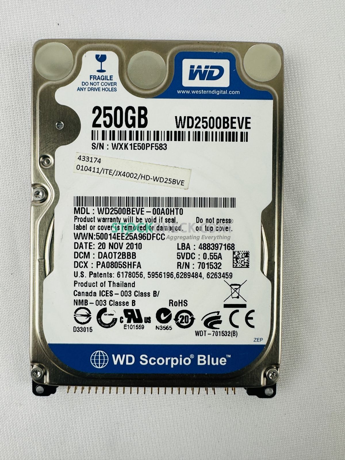 Western Digital WD2500BEVE-00A0HT0 Hard Disk Drive