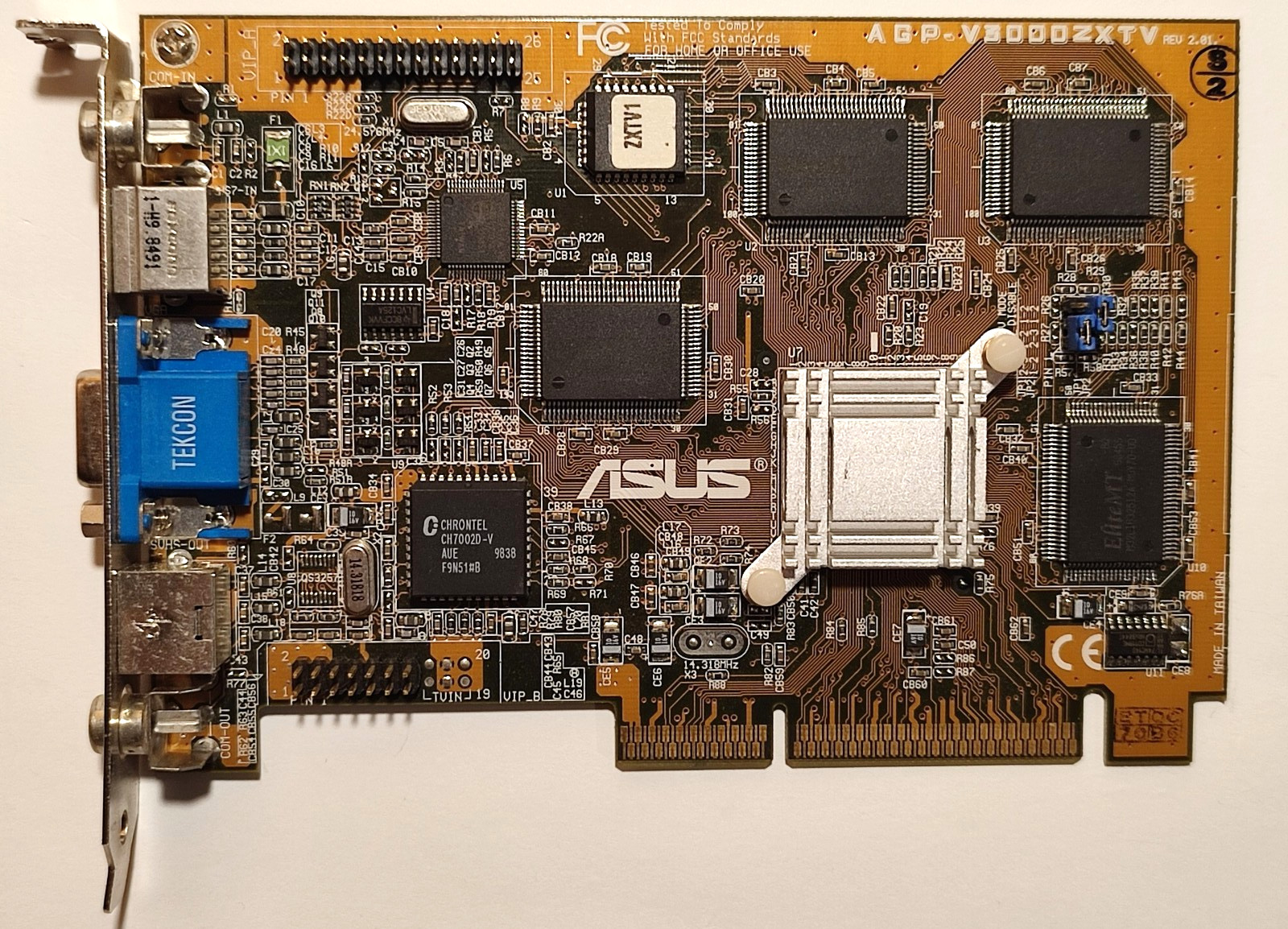 ASUS AGP-V3000ZXTV 8MB NVIDIA Riva 128ZX AGP Video Graphics Card VGA TESTED