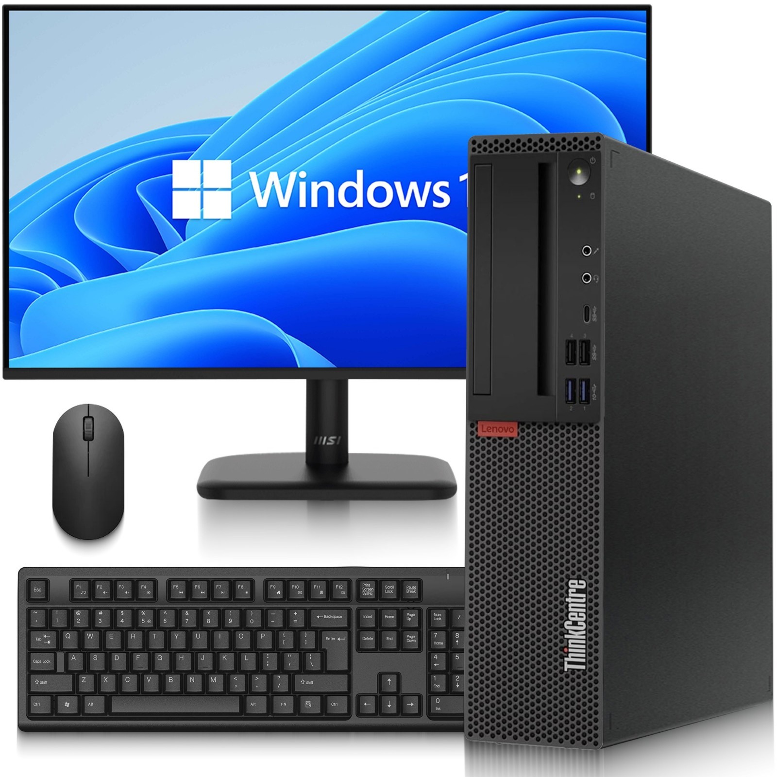 Lenovo M920s Desktop PC i5-8th 32GB RAM 1TB SSD HDD 24” LED WiFi KB&M Windows 11
