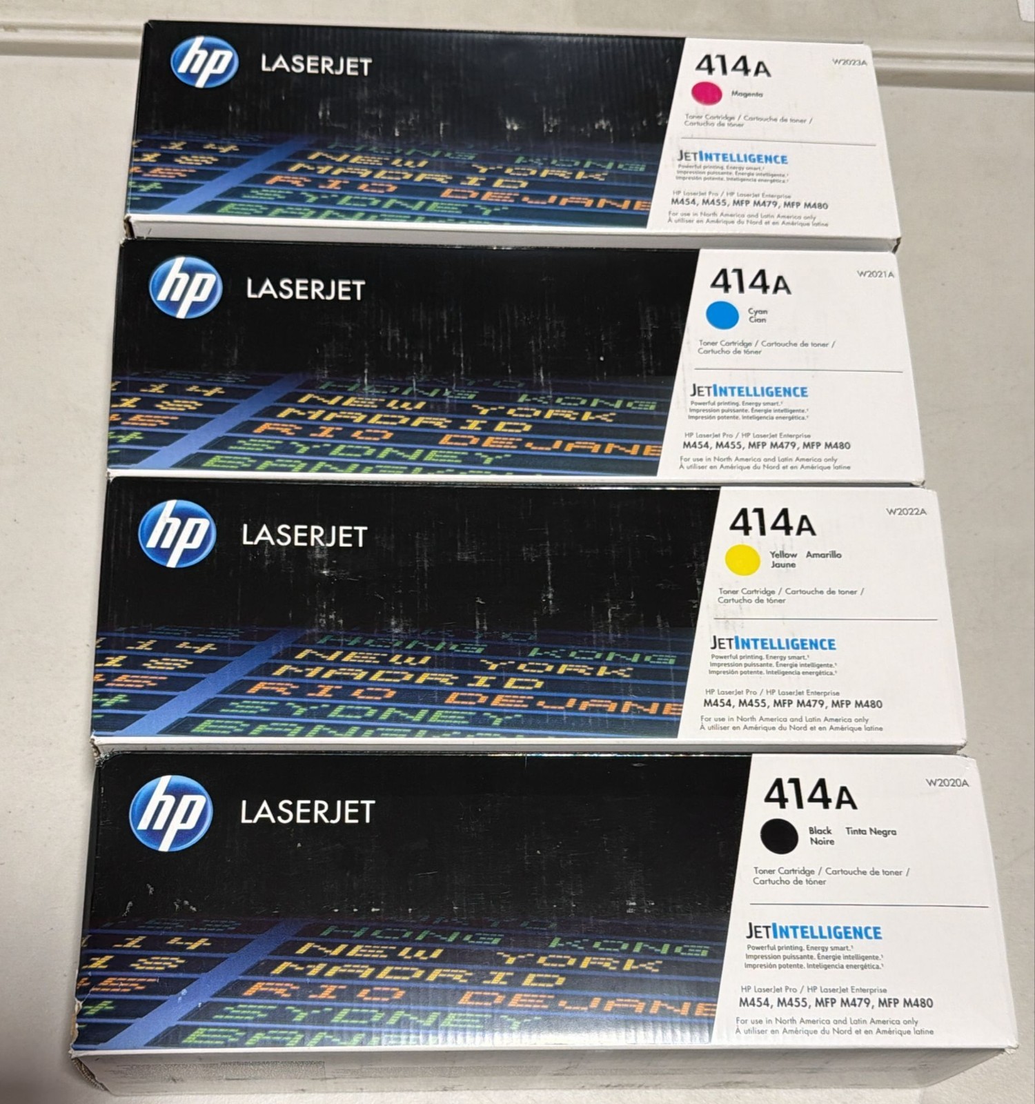 HP 414A 4 COLOUR SET GENUINE - W2020A-W2021A-W2022A-W2023A