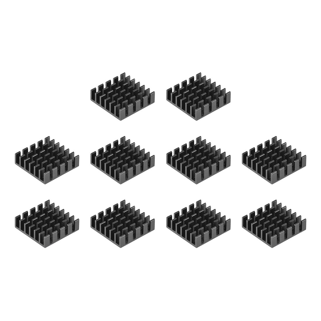 6x20x20mm Black Aluminum Heatsink Thermal Adhesive Pad 3D Printers 10Pack