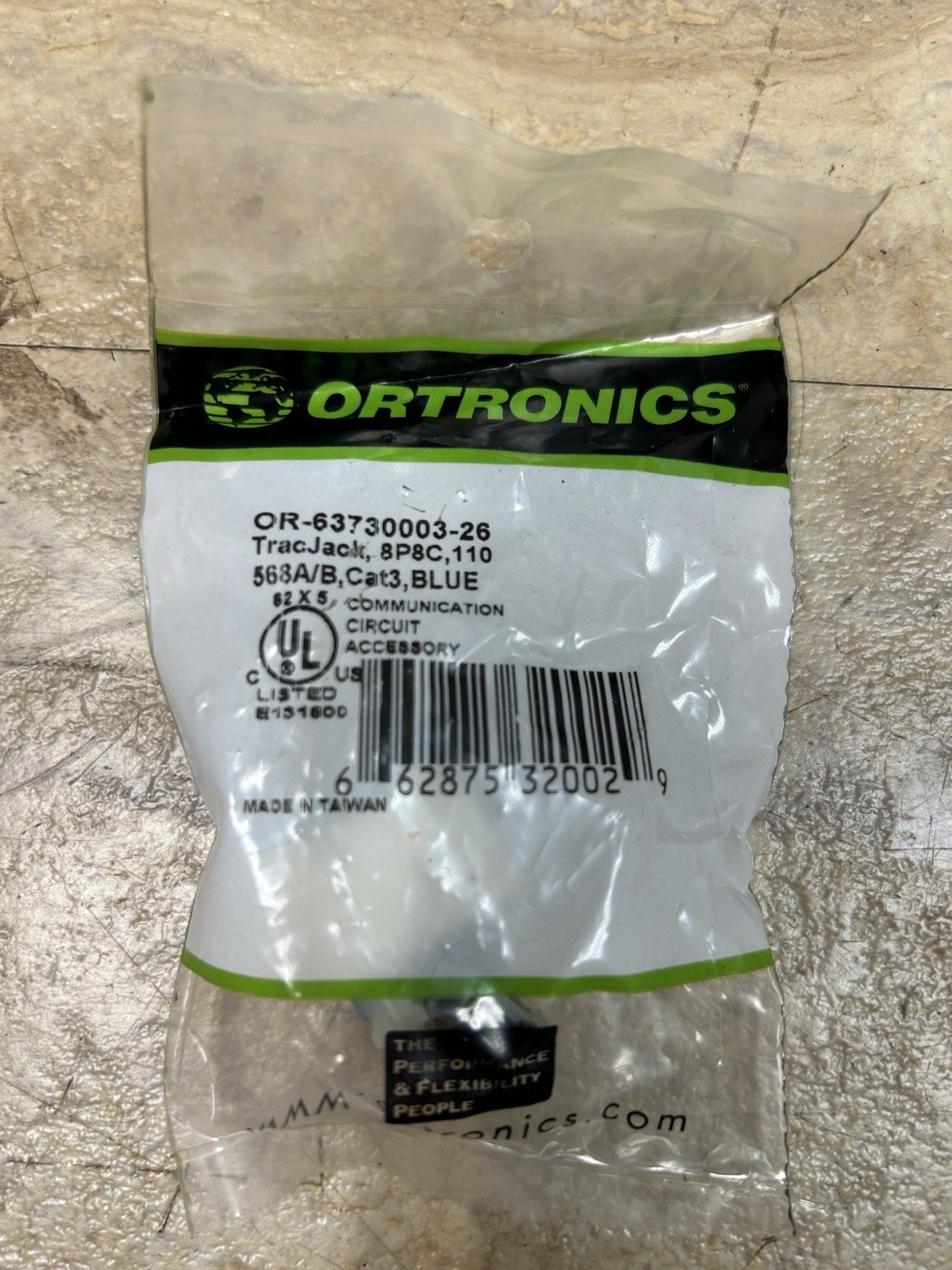 (Lot of 5) Ortronics Clarity TracJack OR-63730003-26 Blue Flat RJ Cat 5e