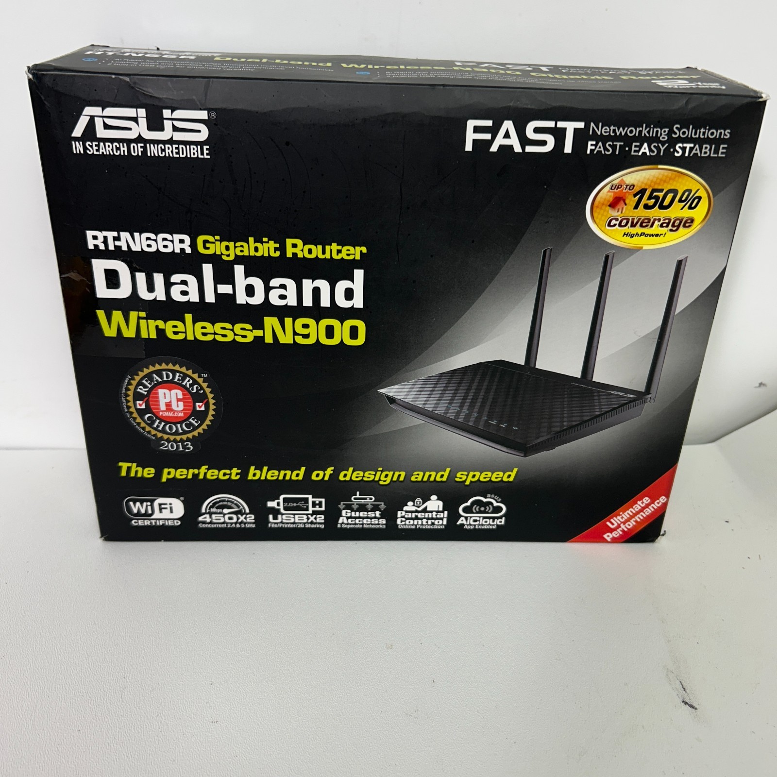 ASUS RT-AC66R AC1750 Dual Band Gigabit WiFi Router Complete Box  SKU s237*