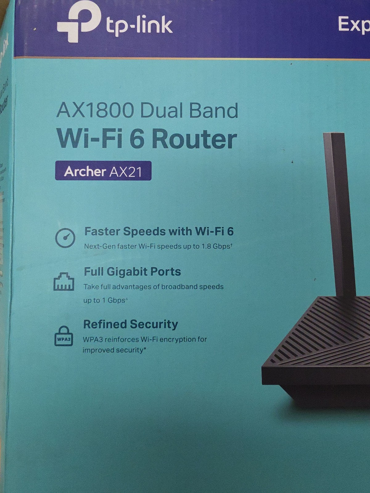 TP-Link Archer AX21 AX1800 Dual Band Wi-Fi 6 Gigabit Router