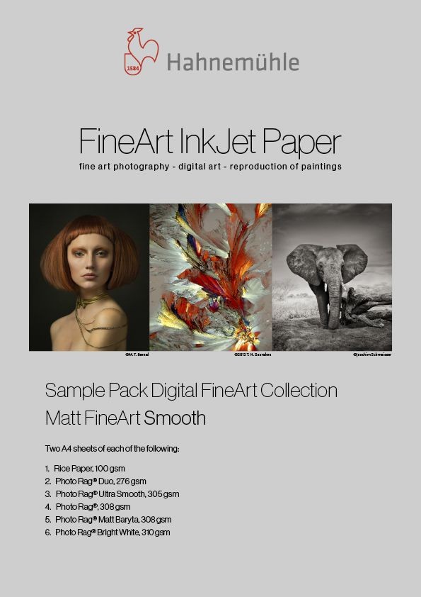 Hahnemuhle Matte Fine Art Smooth Inkjet Paper Sample Pack, 8.5x11", 12 Sheets