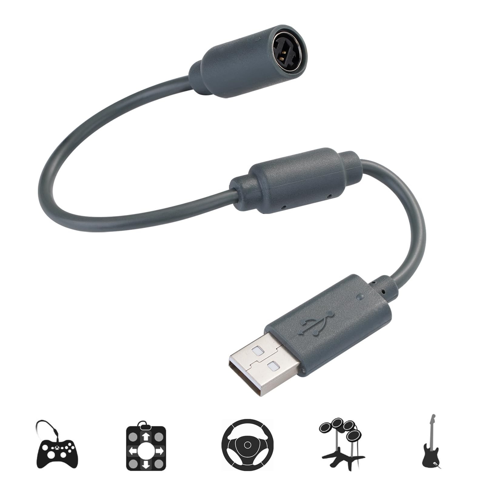 CSDWELL USB Breakaway Cable for Logitech G920 G923 G27 G29 Driving Force grey