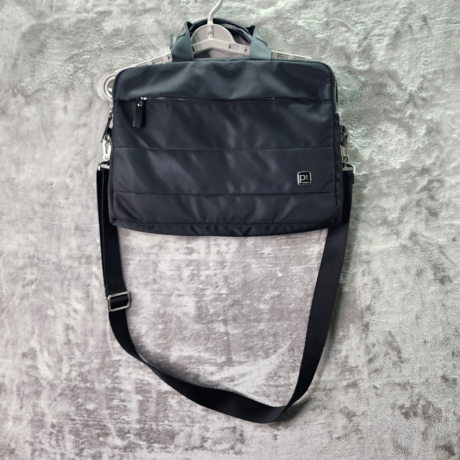 Pt Black Quilted Laptop Briefcase Bag w/ Shoulder Strap | Business Samsonite
