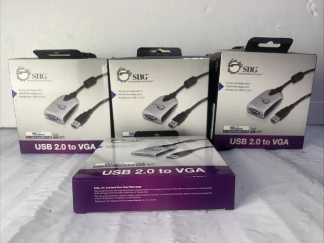 Lot Of 13 SIIG USB 2.0 to VGA External Video Adapter USB to VGA Converter