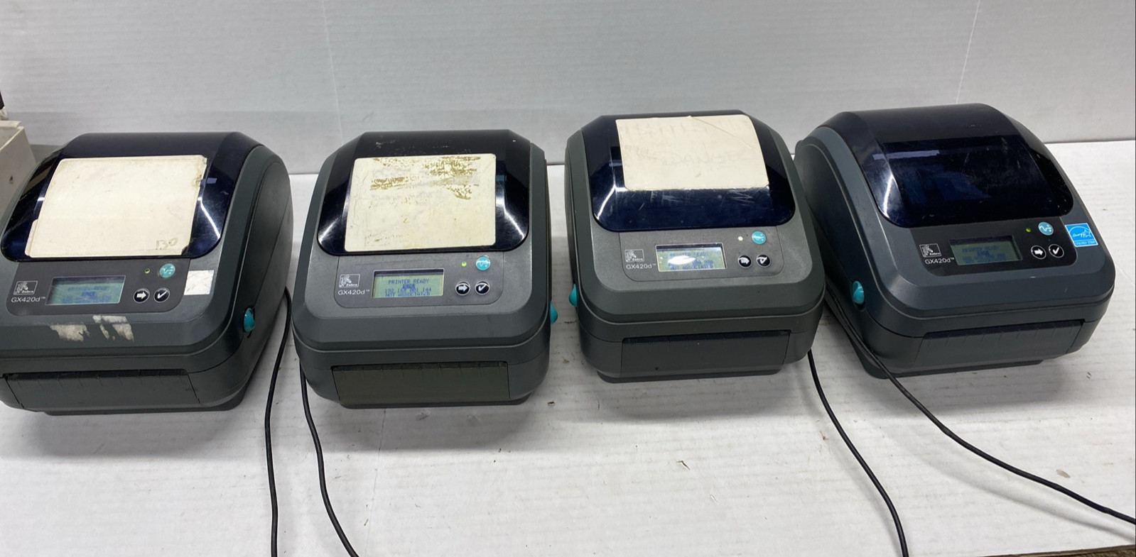 FOUR Zebra Printer  Models GX 420D    With Adaptor & Power Cord   ZB-08