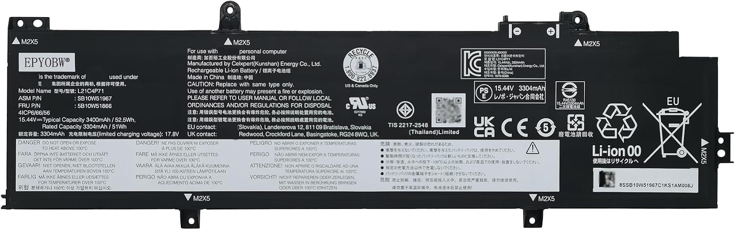 L21C4P71 Laptop Battery 52.5Wh L21M4P71 L21L4P71 L21D4P71 Compatible
