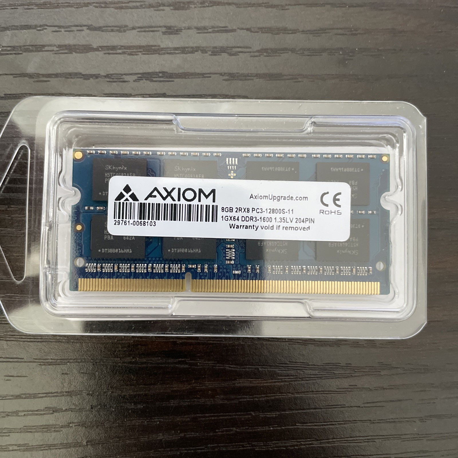 Axion H6Y77AA-AX Axiom PC3L-12800 SODIMM 1600MHz 1.35v 8GB Low Voltage SODIMM