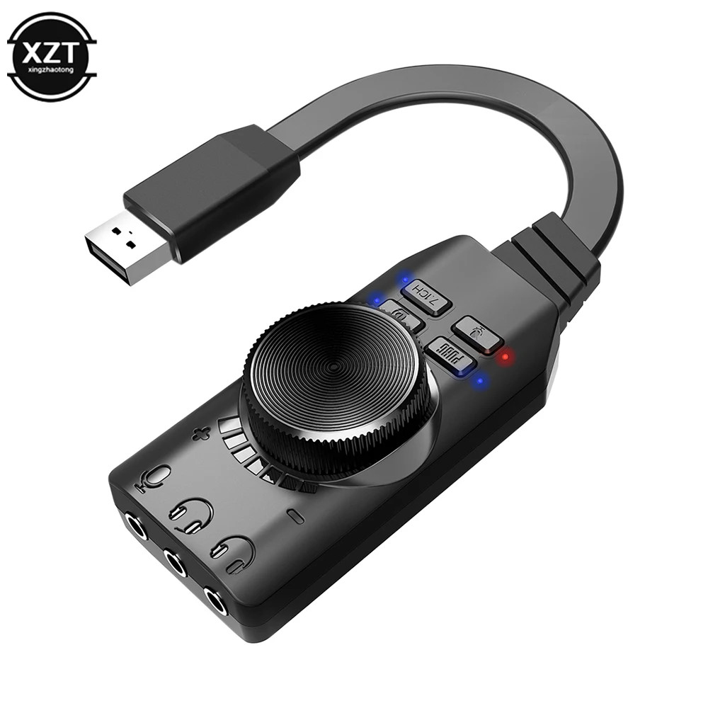7.1 Channel External USB Computer Game Sound Card Audio Card 3.5mm USB Adapter