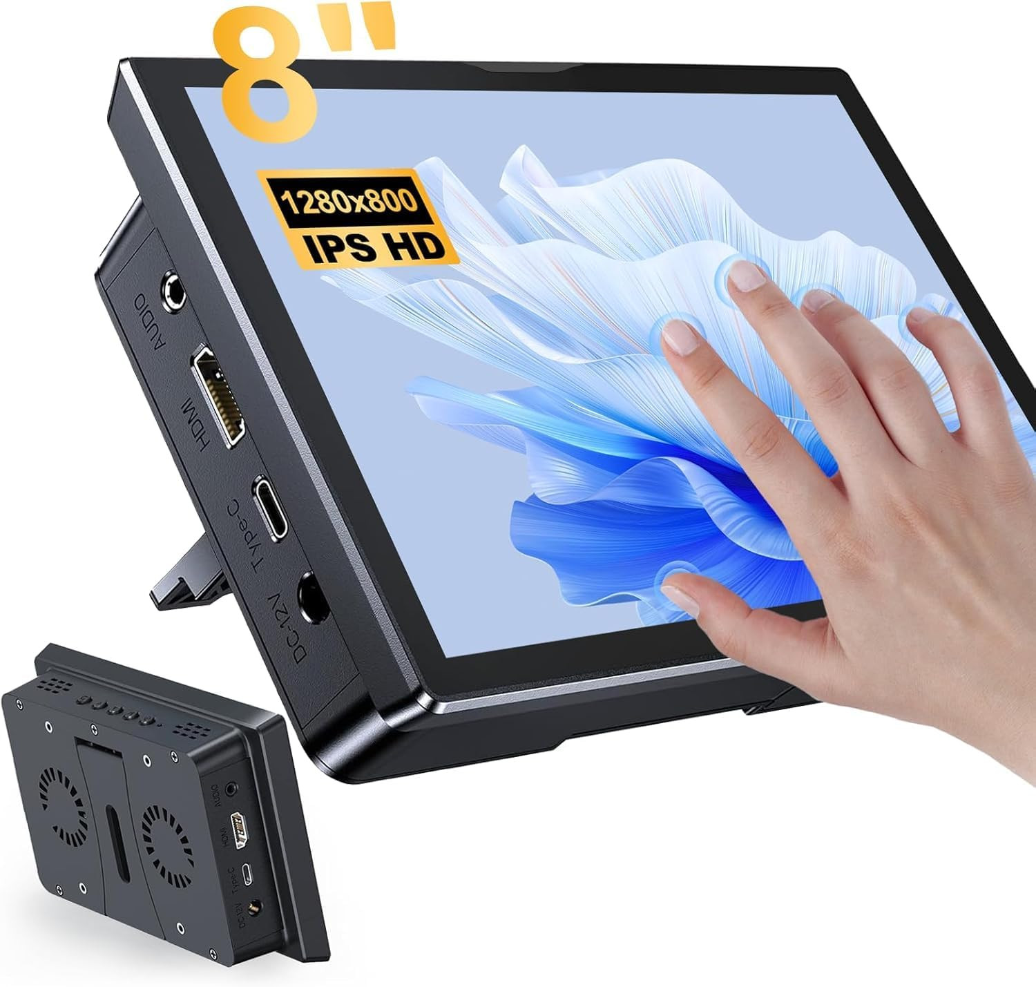 8 Inch Touchscreen for Raspberry Pi,5-Point 1280 * 800 IPS Touchscreen Portable