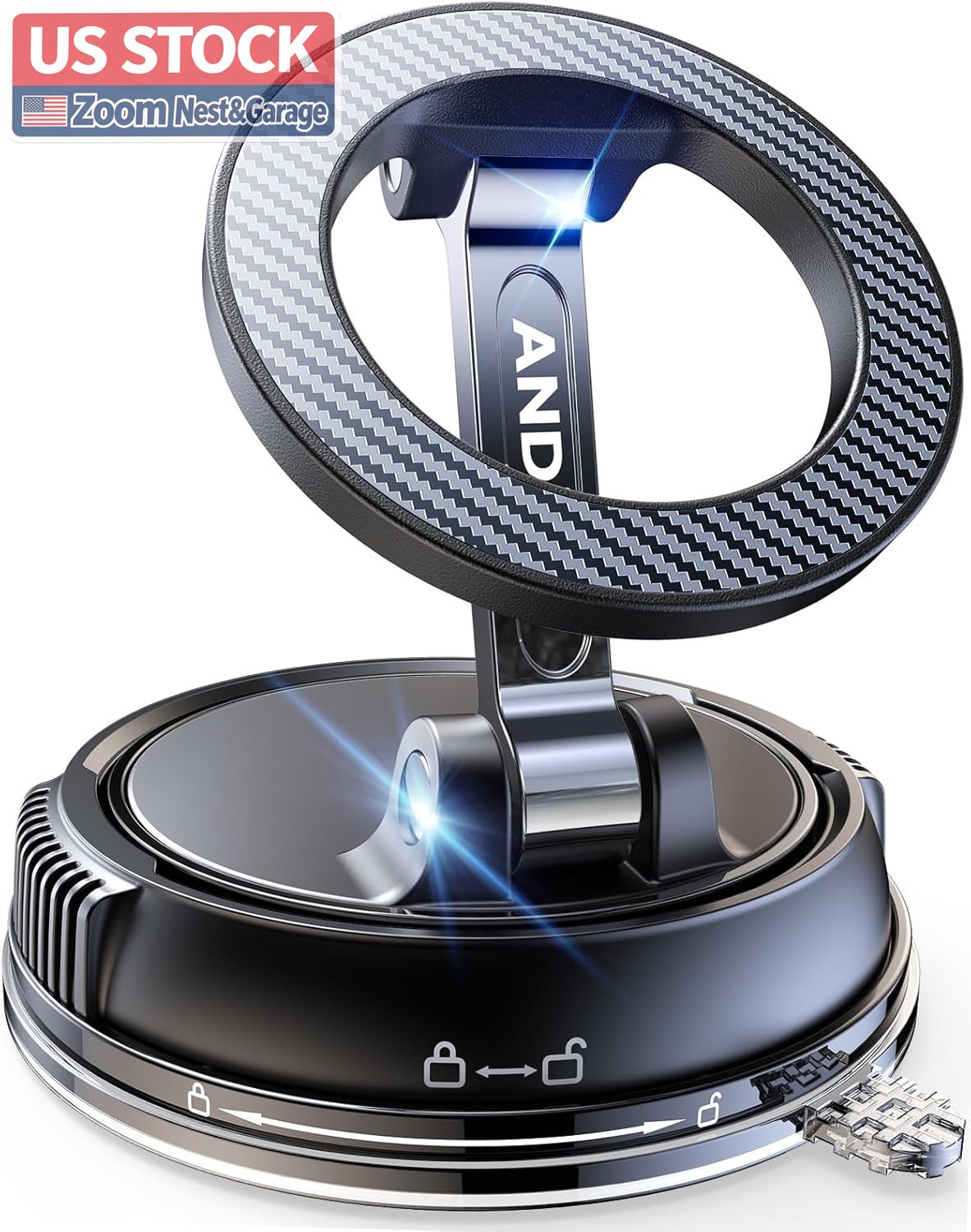 US Stock ANDERY Car Phone Holder MagSafe 360 Adjustable Carbon Fiber