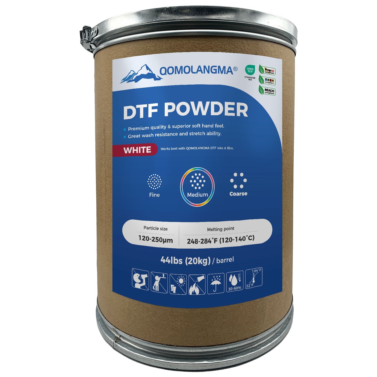 US Stock 44lbs/Barrel Medium Digital Transfer Hot Melt Adhesive TPU DTF Powder