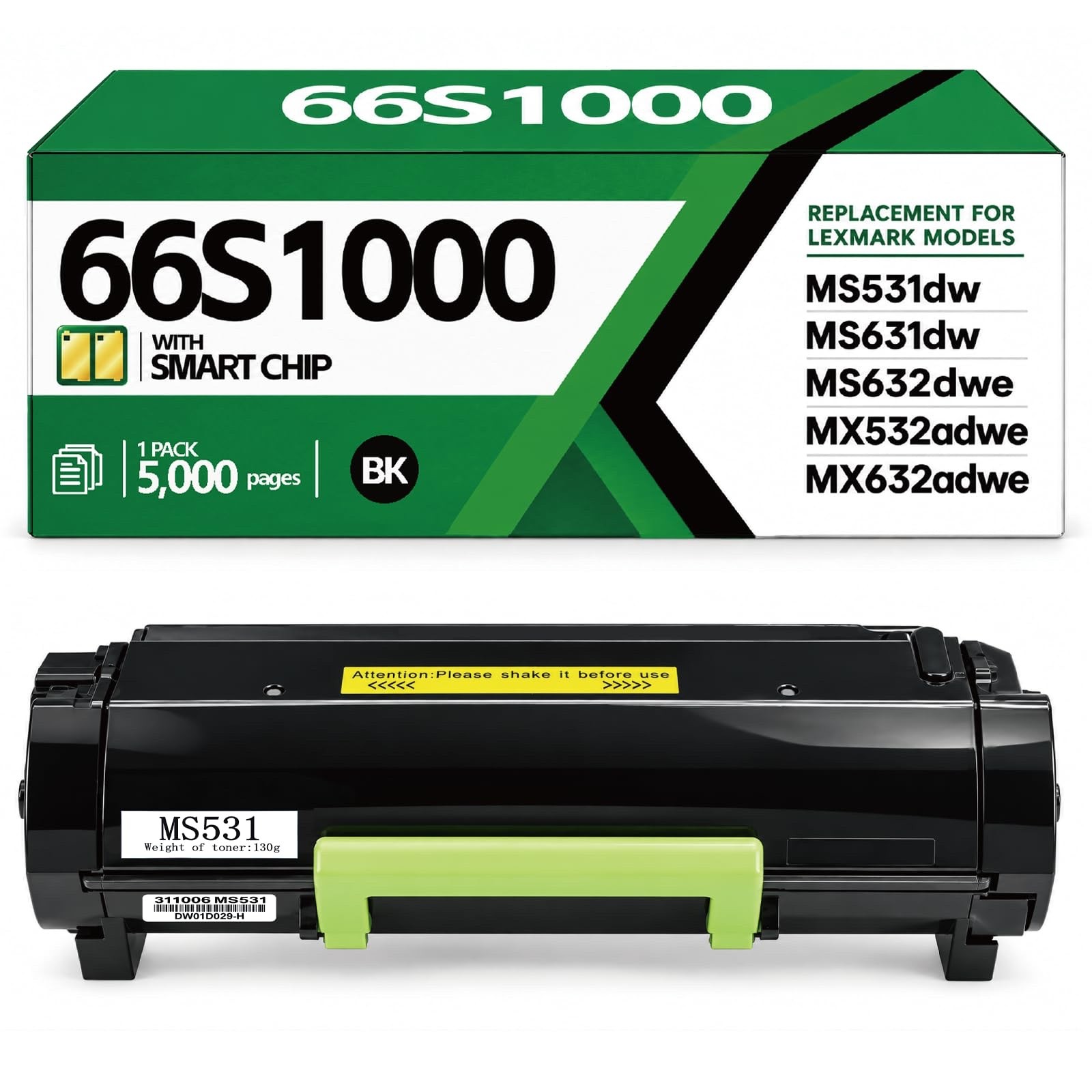 66S1000 Toner Cartridge for Lexmark MS531dw MS631dw MS632ddwe MX532adwe MX632adw
