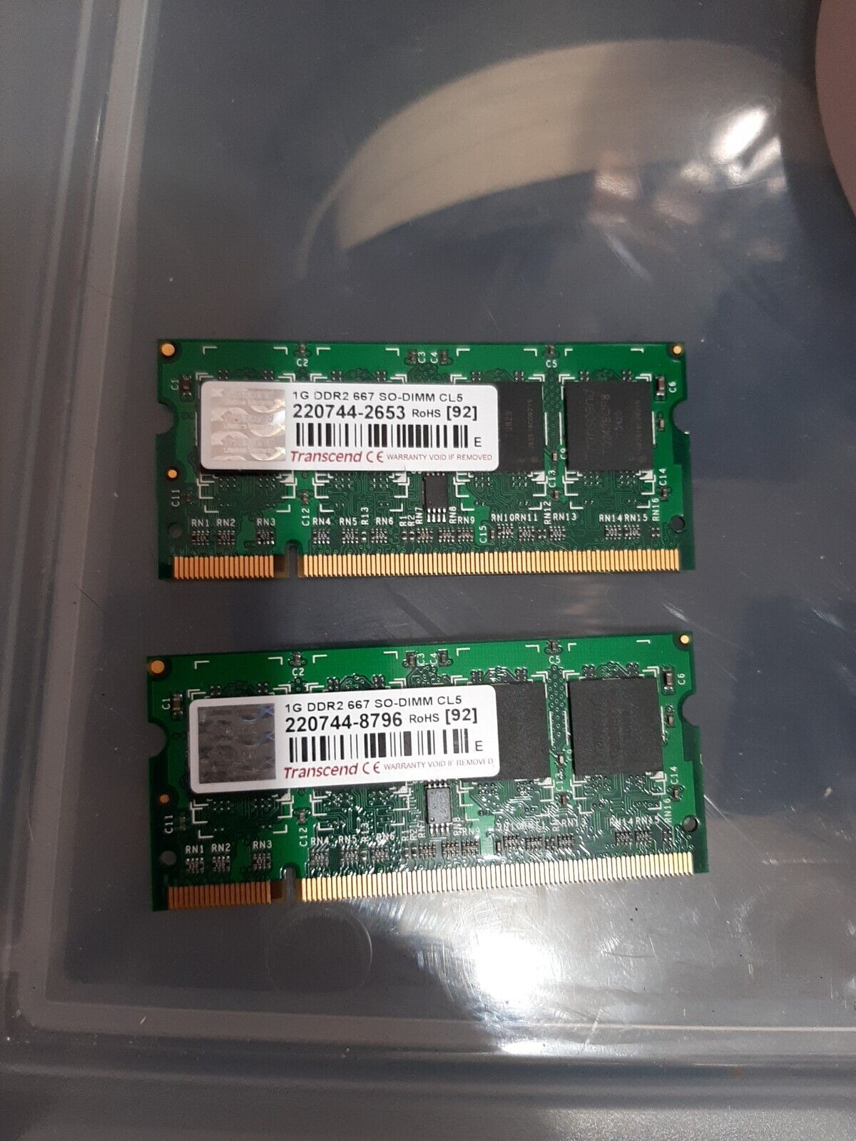 Transcend 2 RAM Sticks 2X1GBS 2GBS 1G DDR2 667 SO-DIMM Laptop Memory