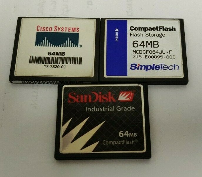 11x 64MB CF Cards Cisco 17-7329-01 Sandisk SDCFB-64-201-80 SimpleTech, smart+++