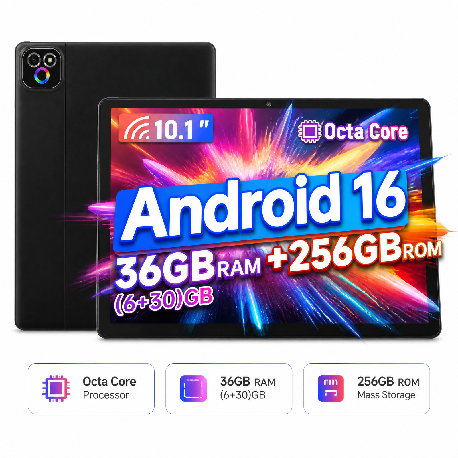 URAO X6 PRO Tablet 10 in Android 16 36GB+256GB ROM 1TB EXPAND Octa-Core 5GWifi
