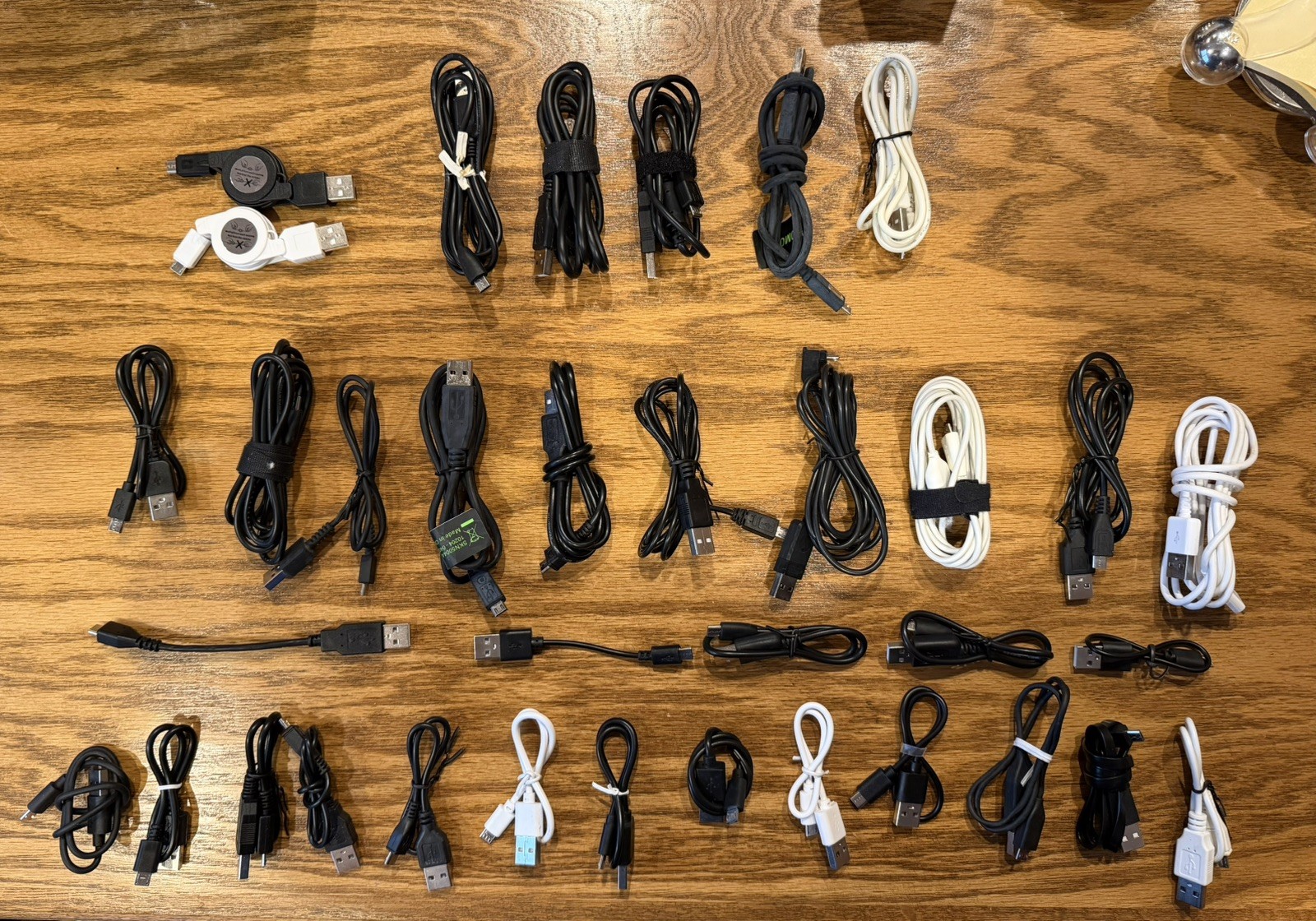 Lot of 35 USB 2.0 Type A Male to Micro USB Male Cable.  Various Lengths.