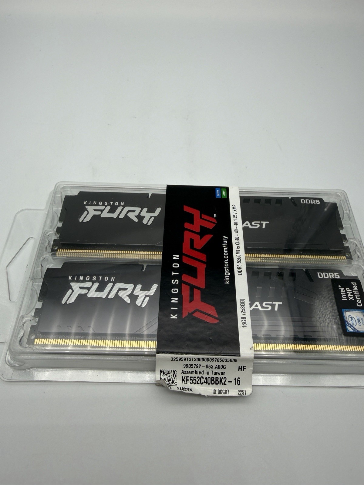 Kingston Fury Beast RAM DDR5 8GBx2 16GB Total 5200mhz