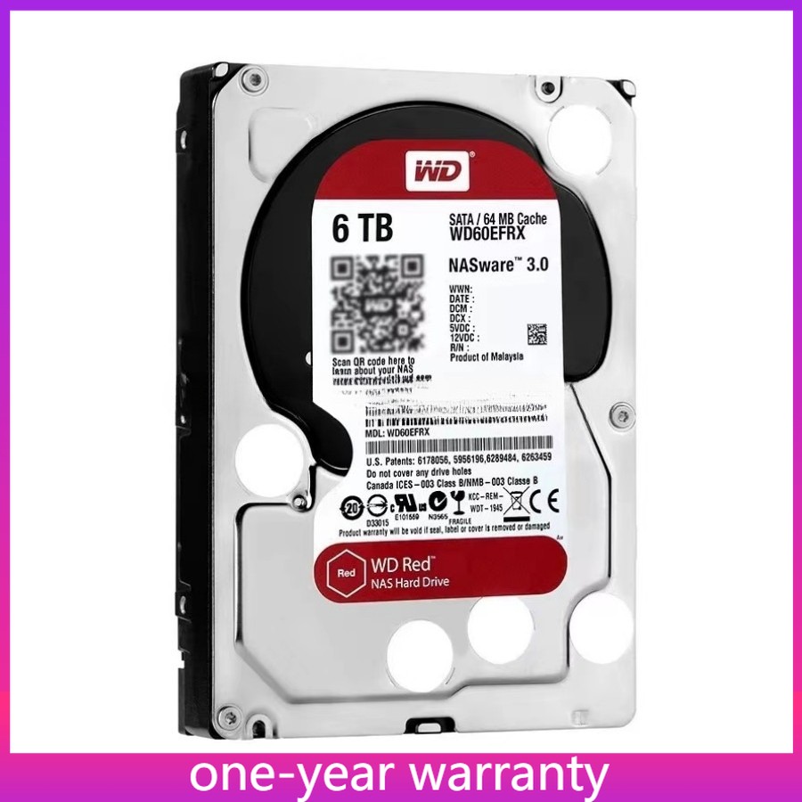 Fits For WD60EFRX WD Red 3.5" 6TB NAS ware 3.0 68MYMN1 68L0BN1 SATA 64MB HDD