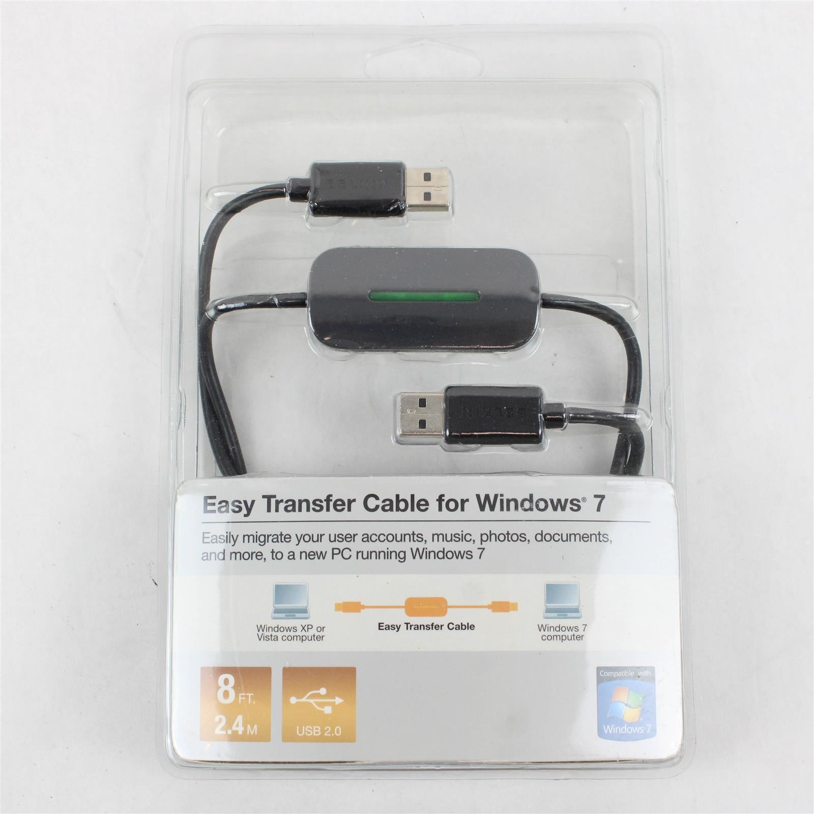 Belkin 8ft Easy Transfer Double USB Cable for Windows XP/Vista/7