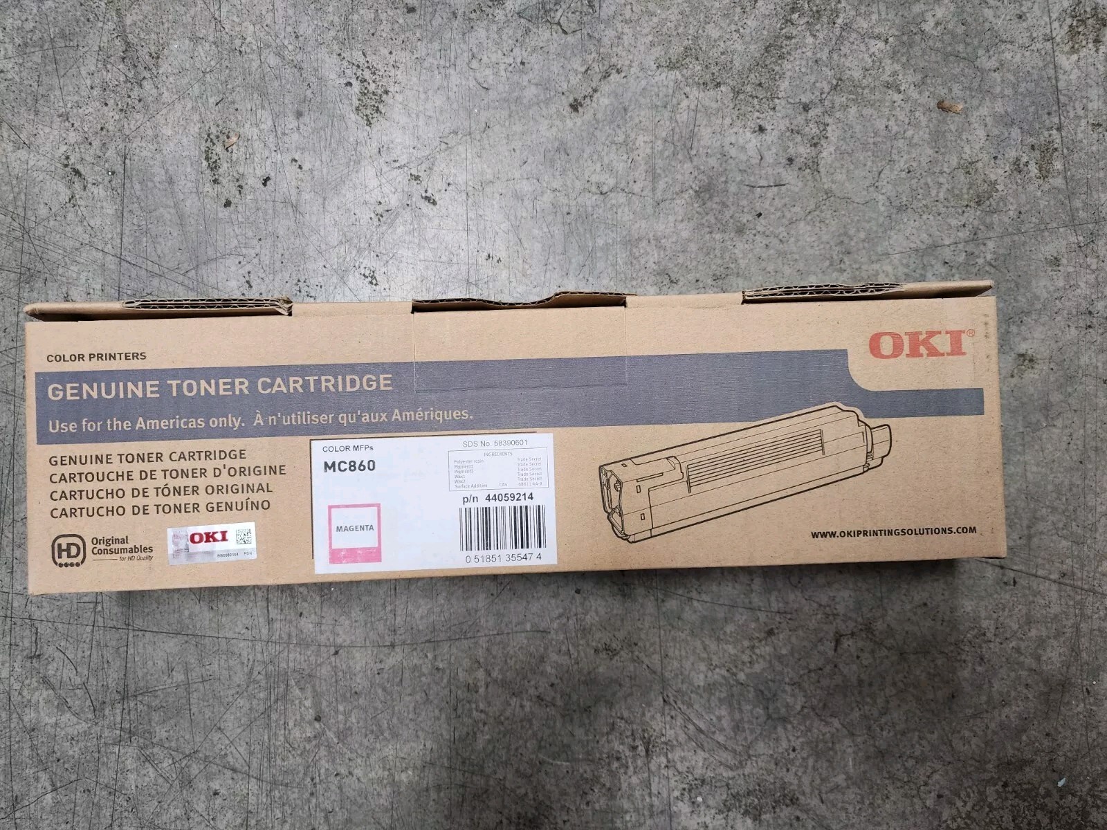 New Oki 44059214 Genuine MC860 Magenta Toner Cartridges /SEALED BOX