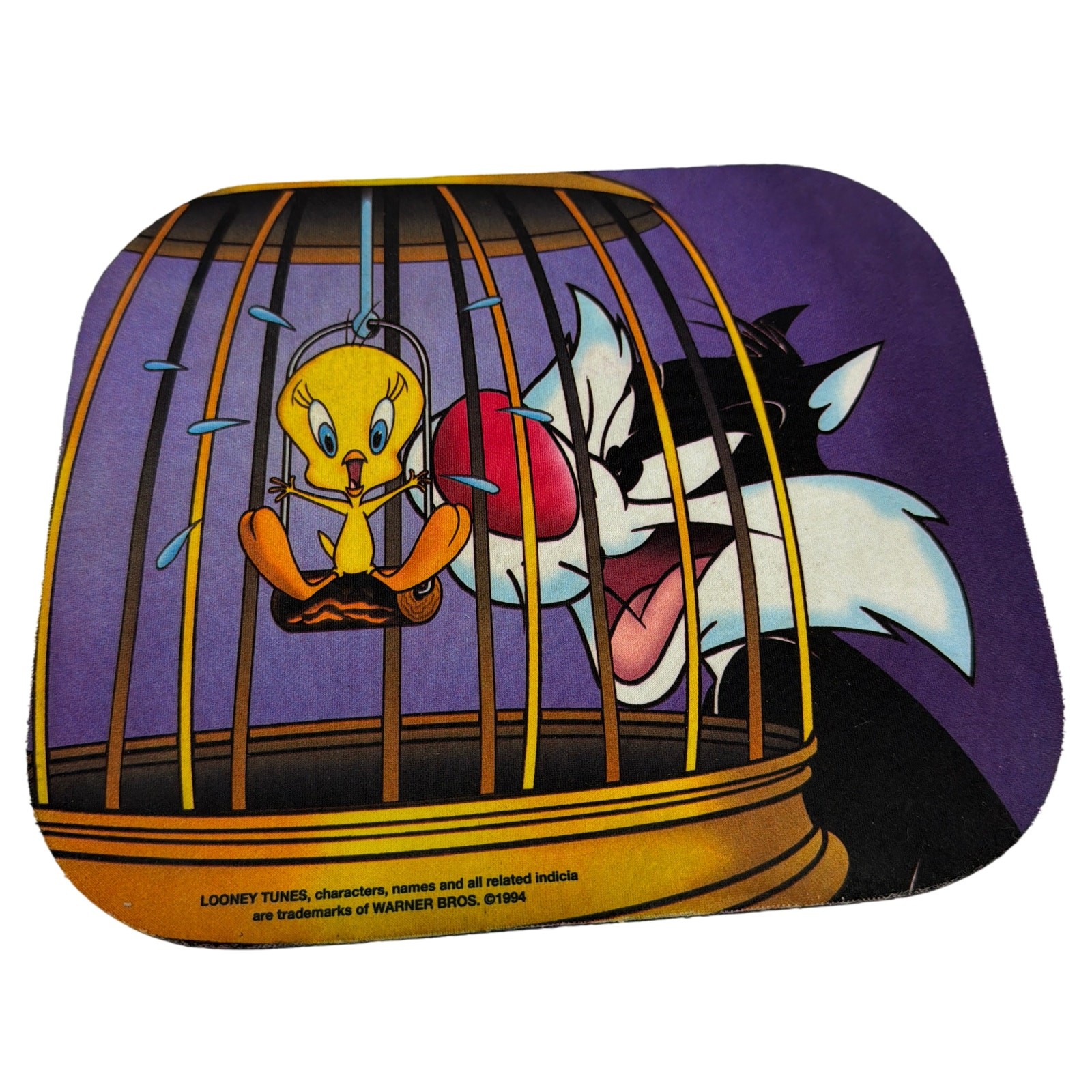 Vintage 1994 Looney Tunes Tweety & Sylvester Mouse Pad Approx 9x8