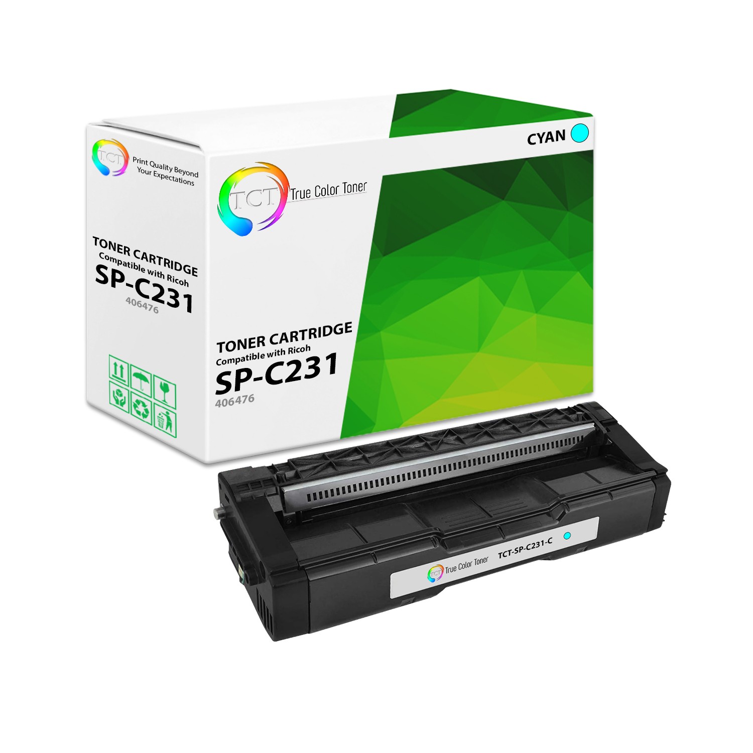 TCT Prem C231 Cyan HY for Ricoh Aficio SP C231N C231SF Compatible Toner