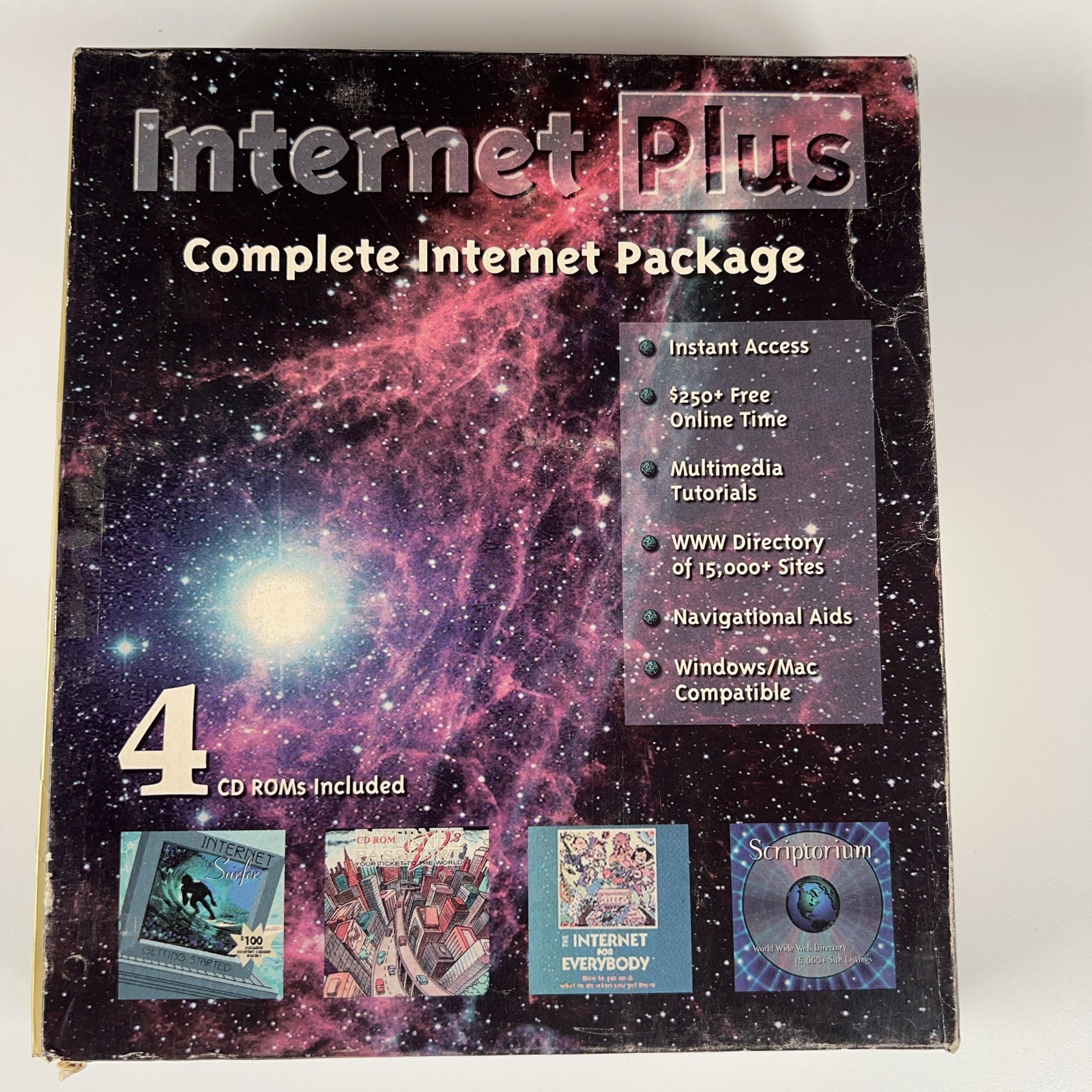 Internet Plus Complete Internet Package 4 CD-ROMs Vintage PC/Mac Software NEW
