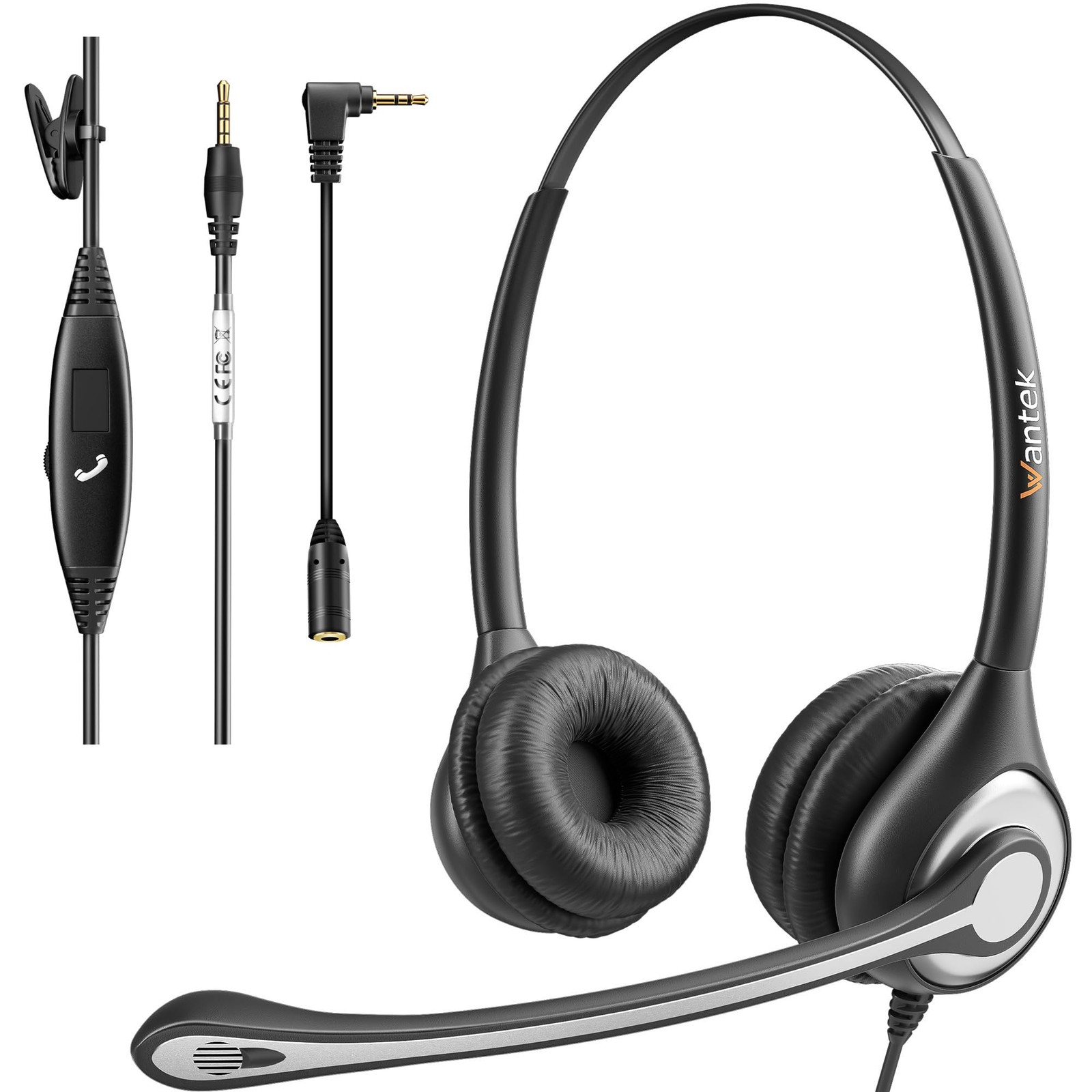 Headset Wired Computer Headset with Microphone – Noise Cancelling 3.5mm/2.5mm...