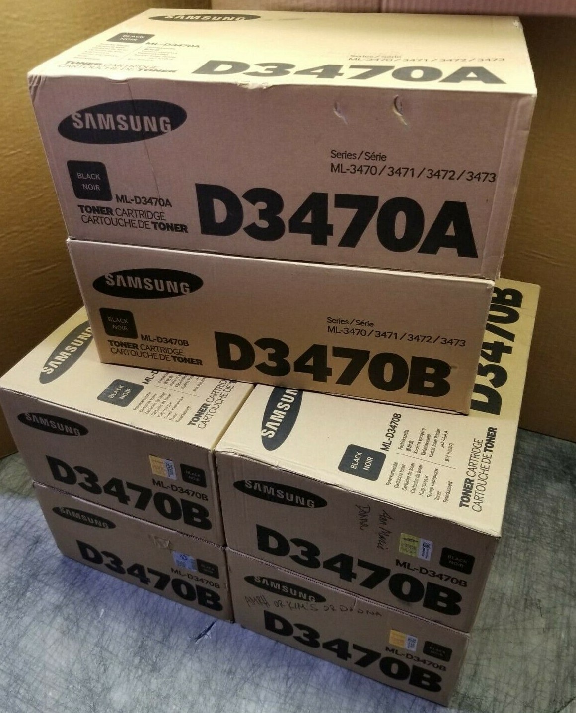 Lot of 6 GENUINE SAMSUNG ML-D3470B ML-D3470A Toner Cartridges Brand New