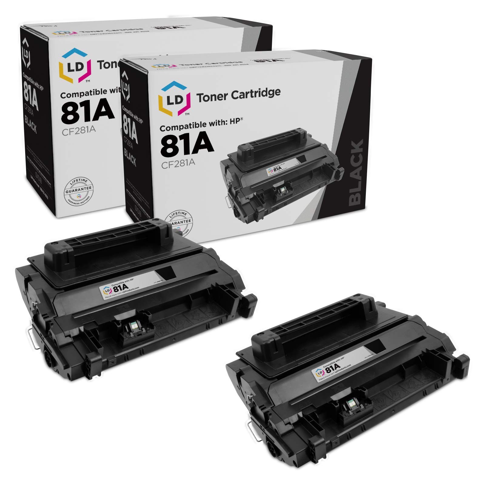 2PK LD Replacement CF281A Compatible With HP 81A Black for M604 M605 M606 M605x