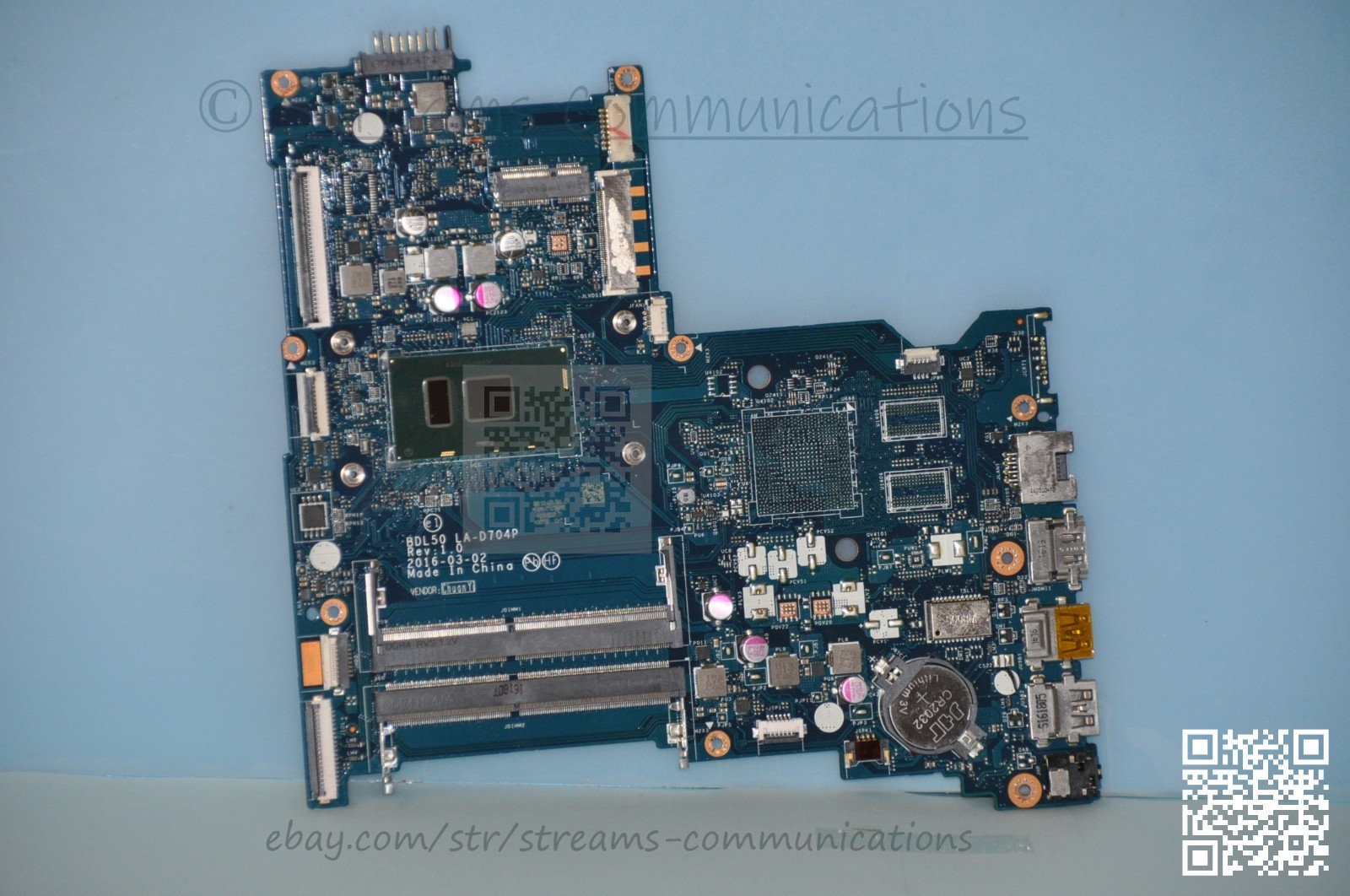 HP 15-AY 15-ay041wm Laptop Motherboard - Intel Core i3-6100U 854946-601 LA-D704P