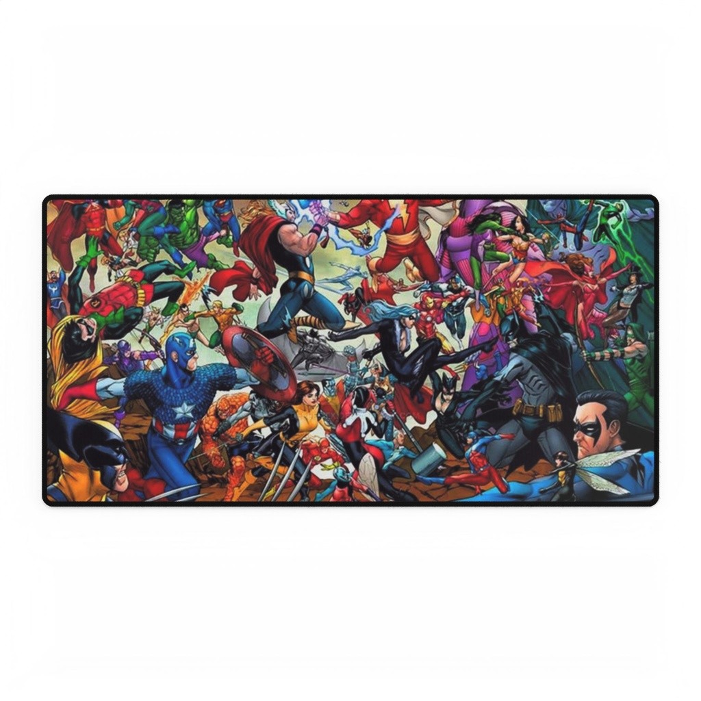 Ultimate Marvel And DC Superheroes Epic Battle Crossover Comic Art Mouse Pad