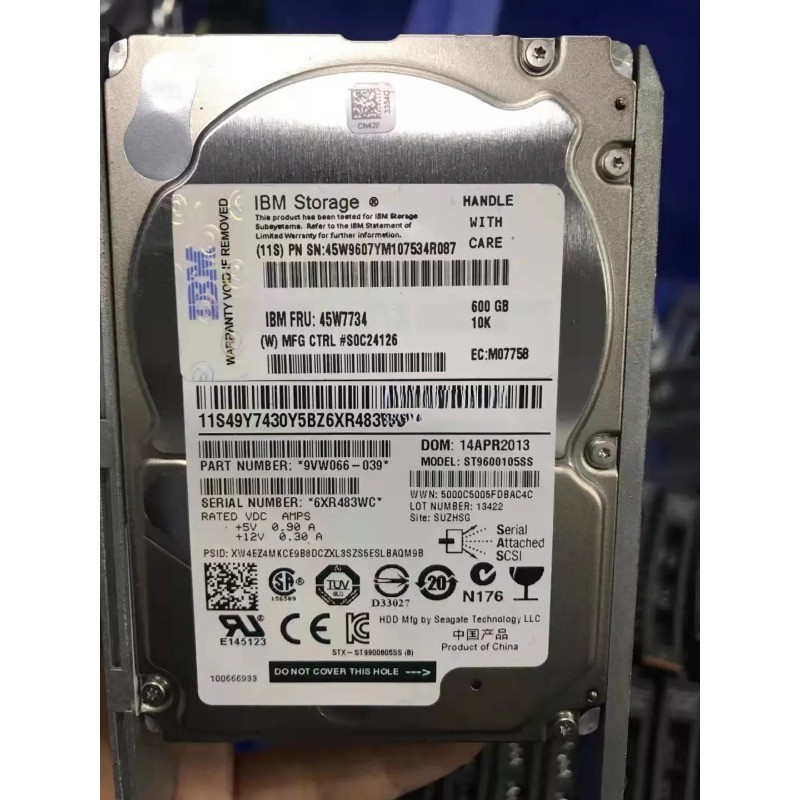 NewIBM 600GB 45W7732 98Y3369 45W7734 2.5'' 10K SAS SED DS8000 Hard Drive HDD