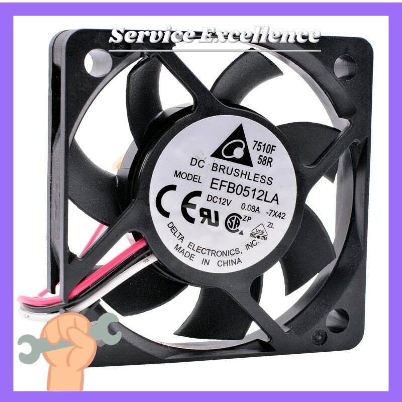 DELTA EFB0512LA 5cm 5010 DC 12V 0.08A 50x50x10mm speed monitoring silent