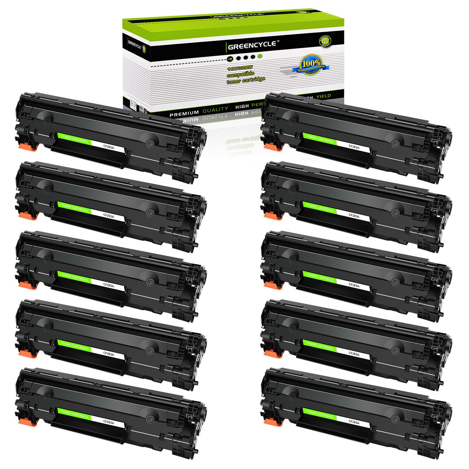 10PK CF283A 83A Black Laser Toner Cartridge Fits for HP LaserJet Pro MFP M125rnw