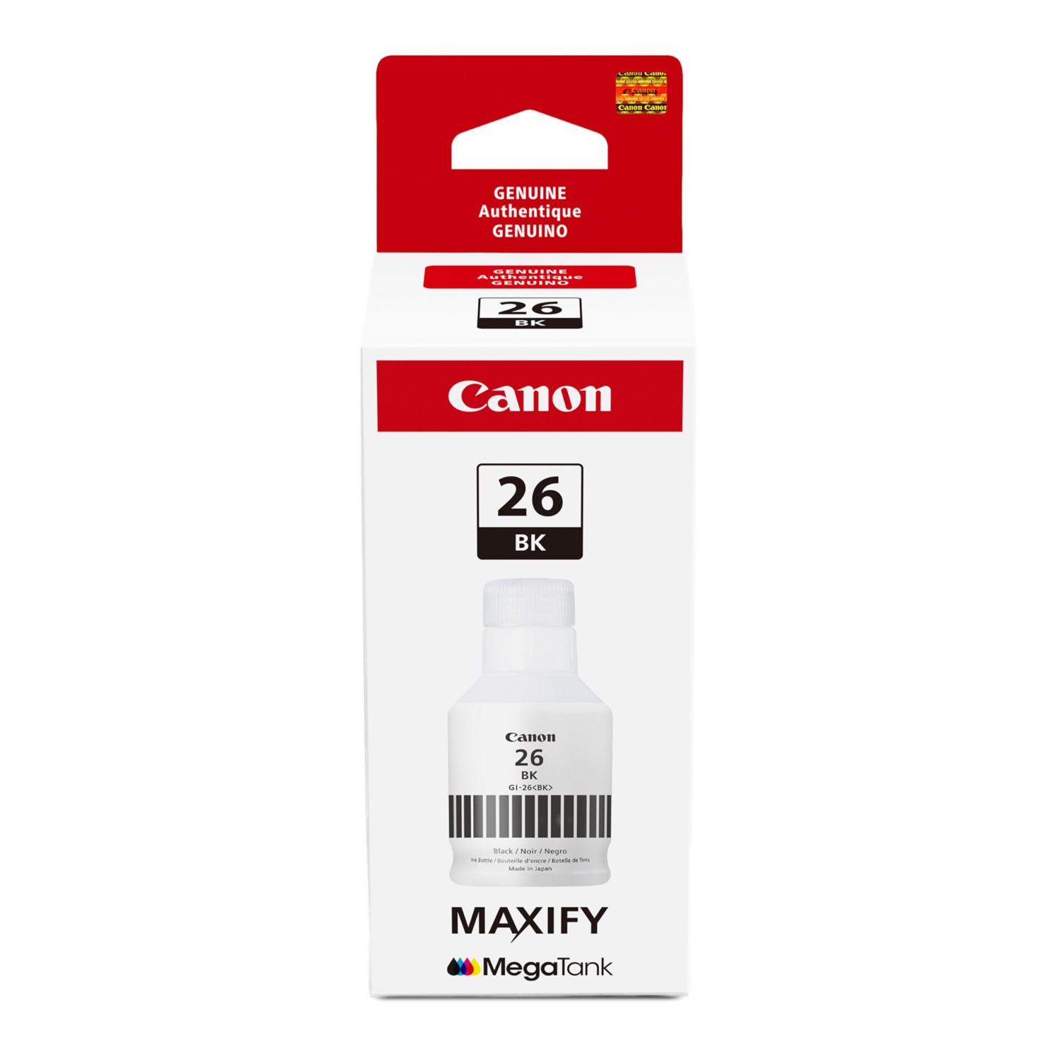 Canon GI-26 Genuine Pigment Black Ink Bottle, Compatible with MegaTank GX7120, G