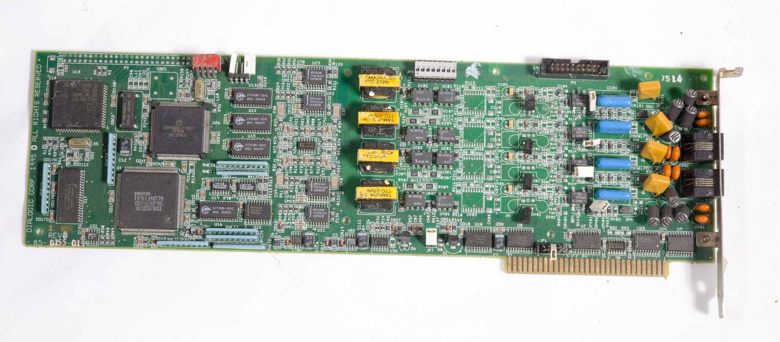 Vintage Dialogic Corp 85-0155-019 4 port DSP card 16 bit ISA ISA16