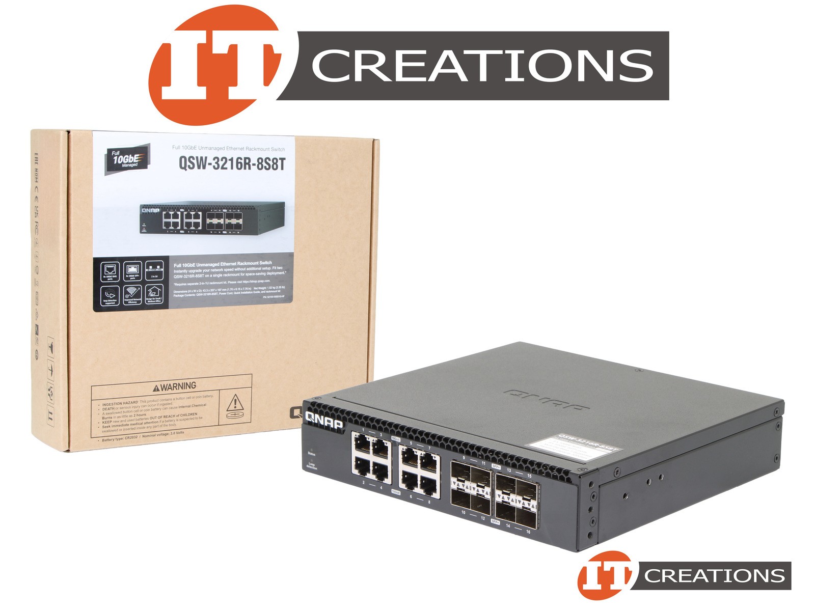 QNAP QSW-3216R-8S8T 10GBE 16-PORT HA QSW-3216R-8S8T-NEW