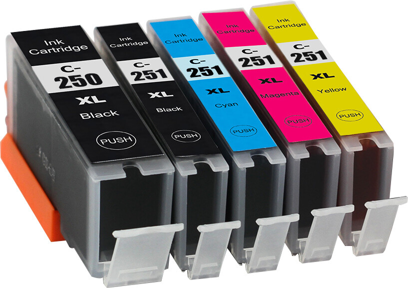 Ink Cartridges Value Pack for PGI-250XL CLI-251XL Canon MG5420 MG5422 MG6620 