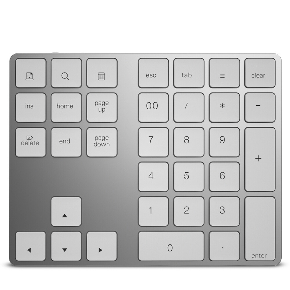 Wireless Numeric Keyboard Aluminium 34 Key BT Number Keypad Rechargeable J8S9